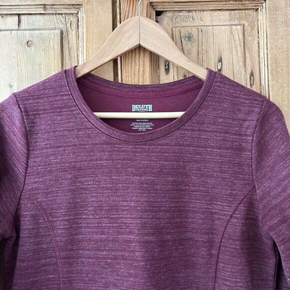 Womens Duluth Trading Company XS Red Purple Deux More Crewneck Tunic Top Sweater - Picture 2 of 8